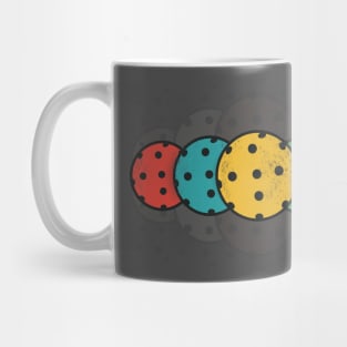 Distressed Pickleball Design - Retro Colors- Vintage Style Mug